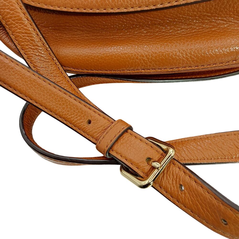 Kate Spade New York Brown Pebbled Leather Crossbody Saddle Bag EUC - Picture 11 of 12